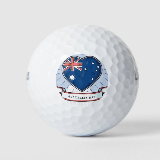 Australien Day Red Blue und White Golfball (Vorderseite)