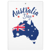 Australien Day Red Blue und White Klemmbrett (Rückseite)