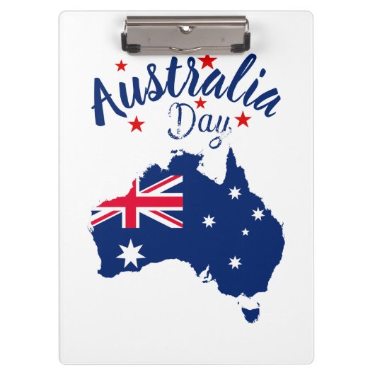 Australien Day Red Blue und White Klemmbrett (Vorderseite)