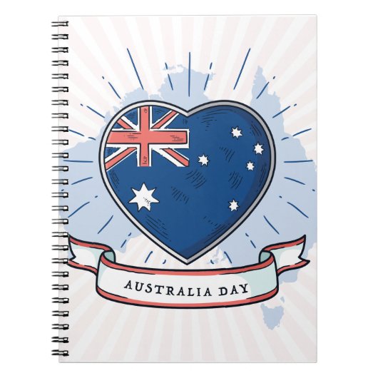 Australien Day Red Blue und White Notizblock (Vorderseite)