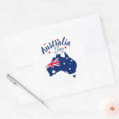 Australien Day Red Blue und White Runder Aufkleber (Umschlag)