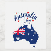 Australien Day Red Blue und White Weinetikett (Einzelnes Label)