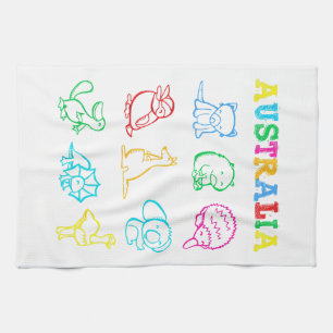 Australien Day Todler Shirt Funny Animals Australi Geschirrtuch