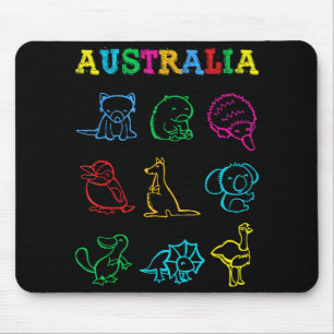 Australien Day Todler Shirt Funny Animals Australi Mousepad