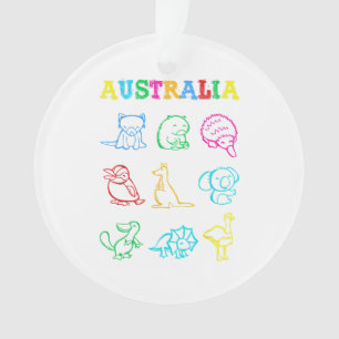 Australien Day Todler Shirt Funny Animals Australi Ornament