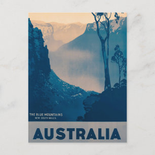 Australien, Die Blue Mountains Vintage Reise Postkarte