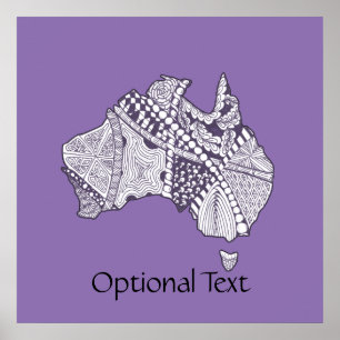 Australien Doodle Karte Art Souvenir Poster