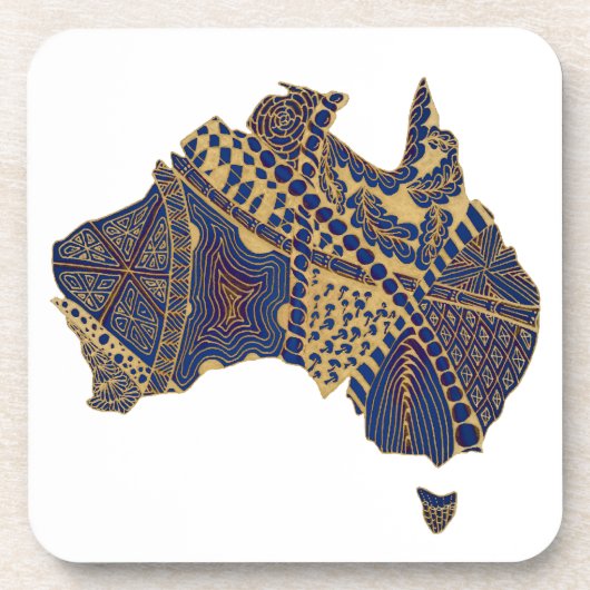 Australien Doodle Tan Red Blue Getränkeuntersetzer (Vorderseite)