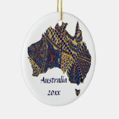 Australien Doodle Tan Red Blue Keramik Ornament (Rechts)