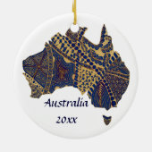 Australien Doodle Tan Red Blue Keramik Ornament (Hinten)