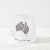 Australien Doodle Tan Red Blue Mattglastasse (Vorderseite Links)