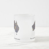 Australien Doodle Tan Red Blue Mattglastasse (Mittel)