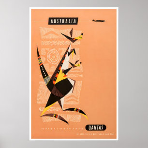 Australien Druck Qantas Reiseplakat Australisch Poster