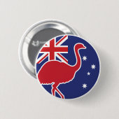 Australien Emu Australian National Animal Flag Button (Vorne & Hinten)