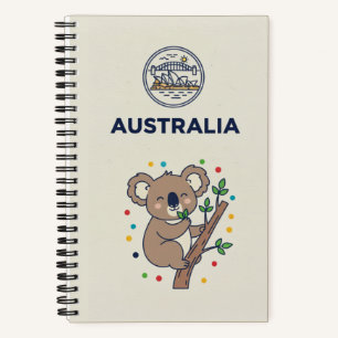 Australien-Erbe & Koala-Eukalyptus-Foto Notizblock