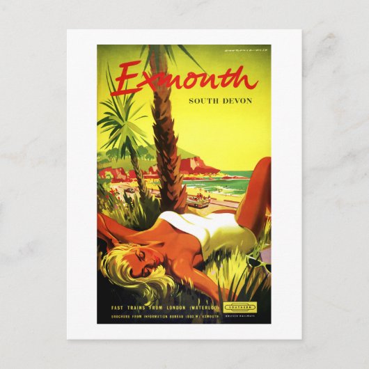 Australien Exmouth South Devon Vintage Poster Postkarte (Vorderseite)