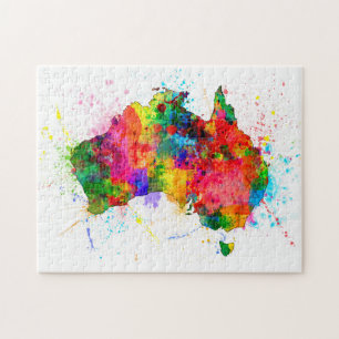 Australien-Farbe spritzt Karte Puzzle