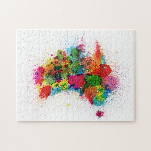 Australien-Farbe spritzt Karte Puzzle (Horizontal)