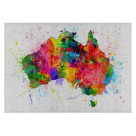 Australien-Farbe spritzt Karte Schneidebrett (Vorderseite)