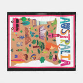 Australien farbenfrohes Reiseplakat Fleecedecke (Vorderseite (Horizontal))