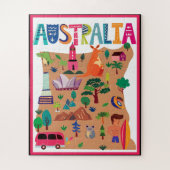 Australien farbiges Reiseplakat Puzzle (Vertikal)