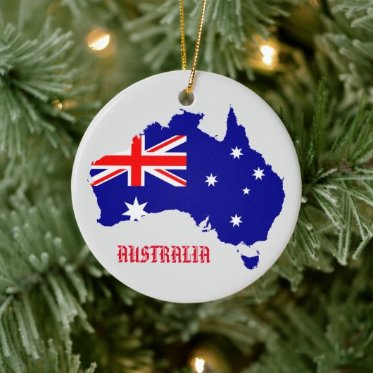Australien Flag Map Circle Ornament (Baum)