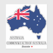 Australien Flag Map Kontur Aufkleber (Blatt)