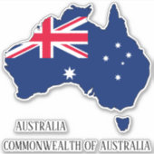 Australien Flag Map Kontur Aufkleber (Vorderseite)
