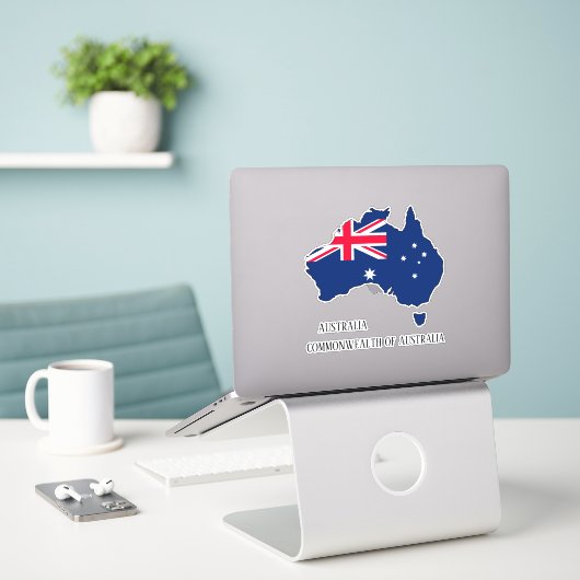 Australien Flag Map Kontur Aufkleber (Laptop auf Schreibtisch)