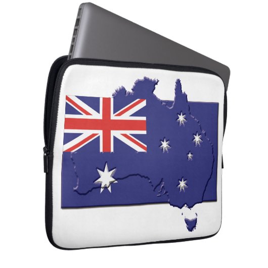 AUSTRALIEN Flag Map Patriotic Computer Laptopschutzhülle (Vorne Rechts)