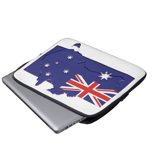 AUSTRALIEN Flag Map Patriotic Computer Laptopschutzhülle (Vorne Knopf)