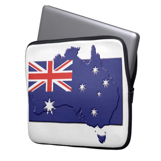 AUSTRALIEN Flag Map Patriotic Computer Laptopschutzhülle (Vorderseite Links)