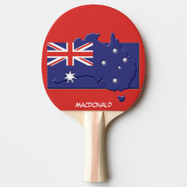 AUSTRALIEN FLAG & MAP Personalisiert ROT Tischtennis Schläger