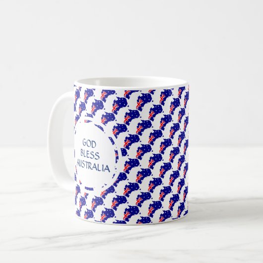 AUSTRALIEN Flag Patriotic Custom Monogram GOD BLES Kaffeetasse (Vorderseite Links)