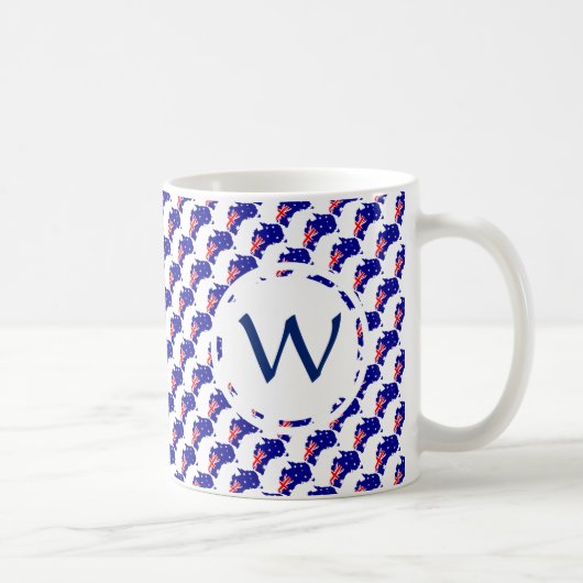 AUSTRALIEN Flag Patriotic Custom Monogram GOD BLES Kaffeetasse (Rechts)