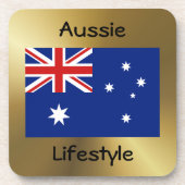 Australien Flag+Text-Untersetzer Untersetzer (Vorderseite)