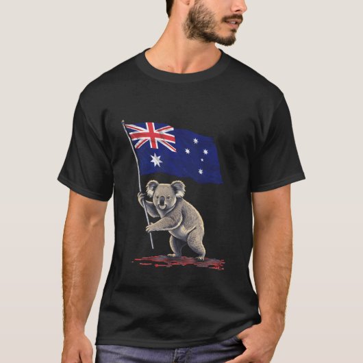 Australien Flagge Australischer Koala T-Shirt (Vorderseite)