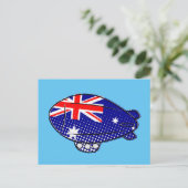 Australien Flagge Blimp Ballon in Blue Sky Custom Postkarte (Stehend Vorderseite)