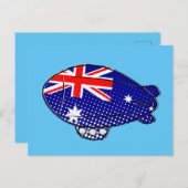 Australien Flagge Blimp Ballon in Blue Sky Custom Postkarte (Vorne/Hinten)