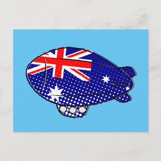 Australien Flagge Blimp Ballon in Blue Sky Custom Postkarte (Vorderseite)