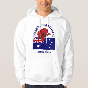 Australien Flagge DANK VETERANS Erinnerung Hoodie