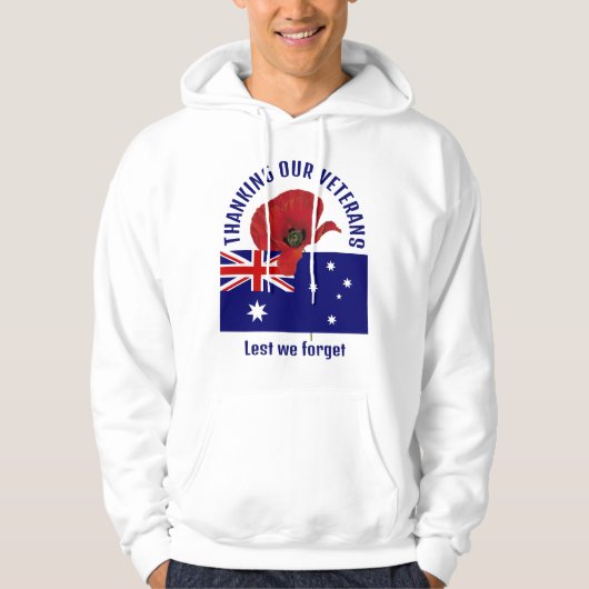 Australien Flagge DANK VETERANS Erinnerung Hoodie (Vorderseite)