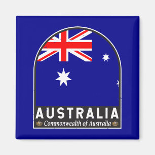 Australien-Flagge-Emblem abgenutzt Vintage Magnet