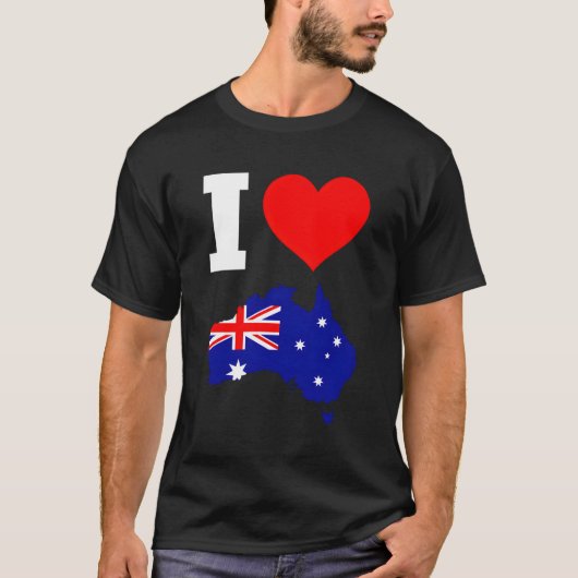 Australien Flagge für Australien I Liebe Australie T-Shirt (Vorderseite)