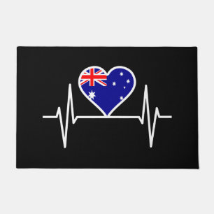 Australien-Flagge Herzschlag Fußmatte