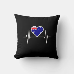 Australien-Flagge Herzschlag Kissen