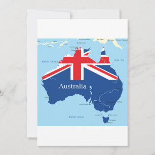 Australien Flagge Karte Silhouette