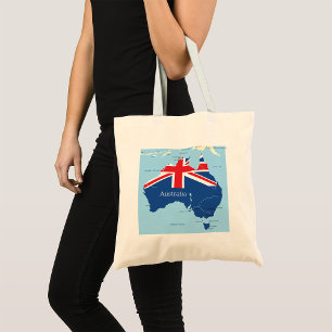 Australien Flagge Karte Silhouette Tragetasche