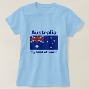 Australien-Flagge + Karte + Text-T - Shirt