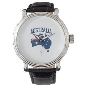 Australien Flagge Karte Vintage abgenutzt Grafik_1 Armbanduhr